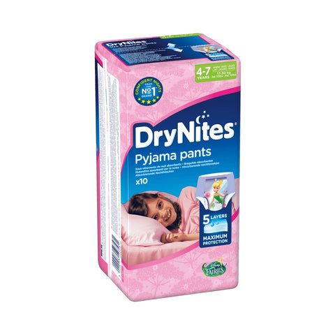 DryNites Pyjama Pants for Girls Age 4-7 x 10 in UK