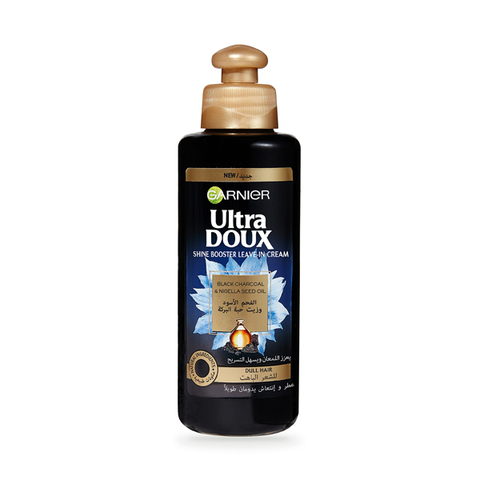 Garnier Ultra Doux Black Charcoal & Nigella Seed Oil Shine Booster Leave-In Cream 200ml in UK